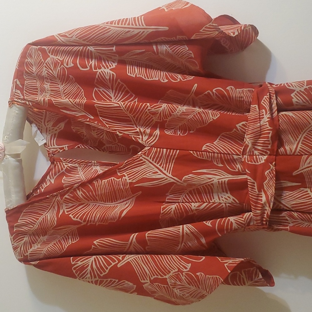 Sienna Sky Rust Orange and Cream Printed Jumpsuit